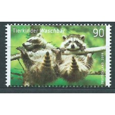 Alemania Federal Correo 2019 Yvert 3212 ** Mnh Mapache. Cachorros. Fauna