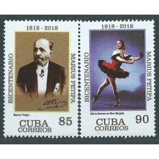 Cuba Correo 2018 Yvert 5682/83 ** Mnh Bicentenario de Marius Petipa Coreografo de Ballet