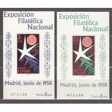 España II Centenario Correo 1958 Edifil 1222/3 ** Mnh Hojas con la misma numeración