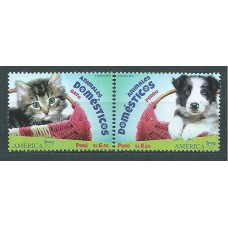 Peru 2018 Upaep Yvert 2185/86 ** Mnh Animales Domesticos Perro y Gato