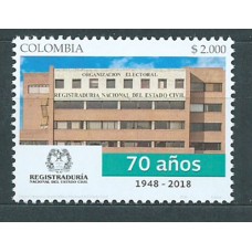 Colombia Correo 2018 Yvert 1955 ** Mnh Registraduria