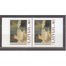 Letonia - Correo 2005 Yvert 607a pareja ** Mnh Pintuira