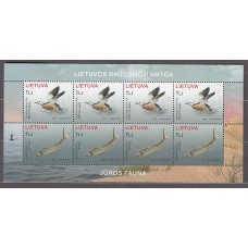Lituania - Correo Yvert 796/7 mini pliego ** Mnh Fauna