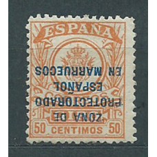 Marruecos Sueltos Giro Postal Edifil 9hi * Mh Habilitación Invertida