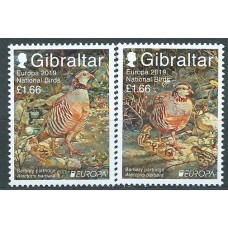 Tema Europa 2019 Gibraltar Yvert 1897/98 ** Mnh Aves Nacionales