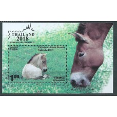 Cuba Hojas 2018 Yvert 347 ** Mnh Exposición Filatelia Tailandia Caballos Fauna