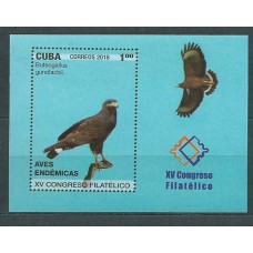 Cuba Hojas 2018 Yvert 349 ** Mnh XV Congreso de la Federación Filatelica Cubana Aves Fauna