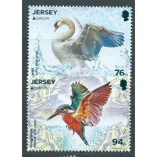 Tema Europa 2019 Jersey Yvert 2374/75 ** Mnh Aves