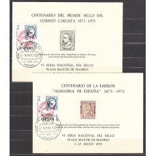 II Centenario Hojas Recuerdo 1973 Edifil 7/8 Correo Carlista usado