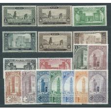 Marruecos Frances Correo 1917 Yvert 63/79 * Mh nº 63 con defecto  Algun sello Mancha del Tiempo