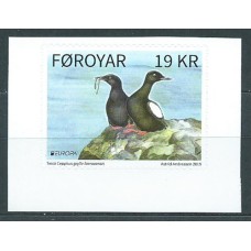 Tema Europa 2019 Feroe Adhesivo de Carnet Yvert 951 ** Mnh Aves