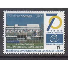 España II Centenario Correo 2019 Edifil 5315 ** Mnh  Consejo de Europa