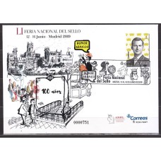España II Centenario Sobres enteros postales 2019 Edifil 152 usado  Feria Nacional del sello Humor Gráfica