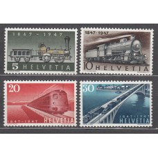 Suiza - Correo 1947 Yvert 441/4 * Mh  Trenes