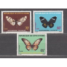 Costa de Marfil - Correo Yvert 498/500 ** Mnh  Fauna mariposas