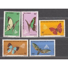 Congo Frances - Correo 1971 Yvert 303/7 ** Mnh Fauna mariposas