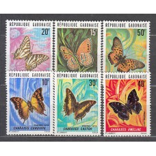 Gabon - Correo Yvert 304/9 ** Mnh Fauna mariposa