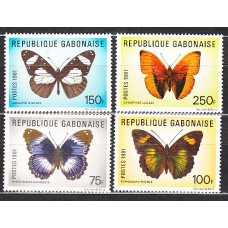 Gabon - Correo Yvert 474/7 ** Mnh  Fauna mariposas