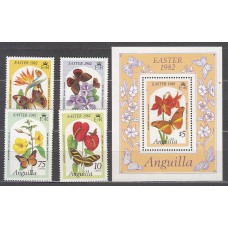 Anguilla Correo Yvert 441/4+H.41 ** Mnh  Fauna flora