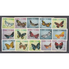 Cuba - Correo 1965 Yvert 881/95 ** Mnh  Fauna mariposas