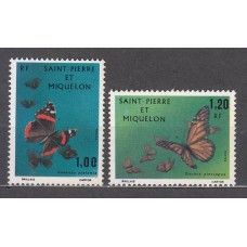 San Pierre y Miquelon - Correo Yvert 441/2 (*) Mng  Fauna mariposas
