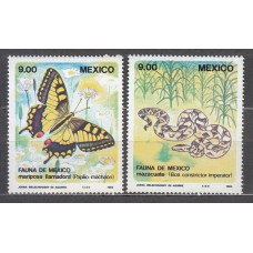 Mexico - Correo 1983 Yvert 1021/2 ** Mnh Fauna mariposas