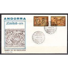 Andorra Española Sobres 1º Día 1974 Edifil 94/5