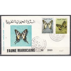 Marruecos Frances - Correo 1981 Yvert 894/5 Sobre 1º día Fauna mariposas
