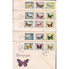 Cuba - Correo 1965 Yvert 881/95 Sobre 1º día Fauna mariposas