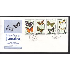 Jamaica - Correo  Yvert 431/4 Sobre 1º día Fauna mariposas