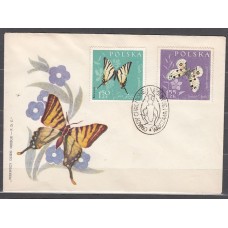 Polonia - Correo 1962 Yvert 1140/51 Sobre 1º día Fauna mariposas