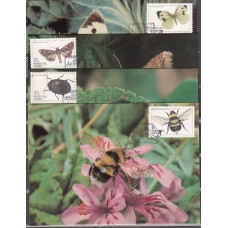 Azores - Correo Yvert tarjetas postales 354/7 Fauna mariposas