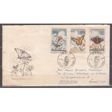 Checoslovaquia - Correo 1961 Yvert 1186/7+1191 Sobres 1º día  Fauna mariposas
