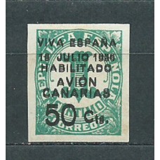 Canarias Correo 1937 Edifil 4Ahh * Mh Habilitacion doble