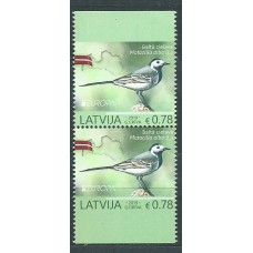 Tema Europa 2019 Letonia Yvert 1044a/44b ** Mnh Aves
