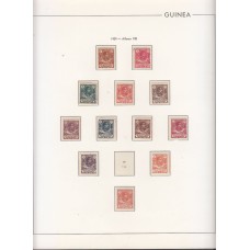 Guinea - Resto de colección montada en tapa y hojas Edifil sellos sueltos y series completas **/o Mnh/o Catálogo 1.496€
