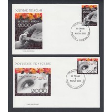 Polinesia SPD FDC Yvert 610/611 año 2000 Matasello Postmark