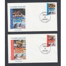 Polinesia SPD FDC Yvert 645/646 año 2001 Matasello Postmark