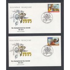 Polinesia SPD FDC Yvert 661/662 año 2002 Matasello Postmark