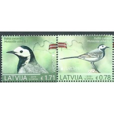 Tema Europa 2019 Letonia Yvert 1044/45 ** Mnh Aves