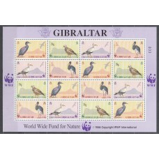 Gibraltar - Correo 1991 Yvert 629/32 Mini hoja ** Mnh  Fauna aves