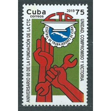 Cuba Correo 2019 Yvert 5763 ** Mnh 80 Aniversario de la Central de Trabajadores