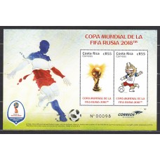Costa Rica - Hojas Yvert 65 ** Mnh Defectuosa con taladro Deportes fútbol