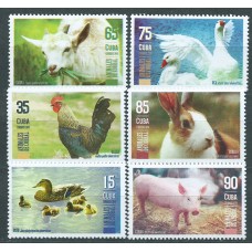 Cuba Correo 2019 Yvert 5832/37 ** Mnh Animales de Corral  Fauna