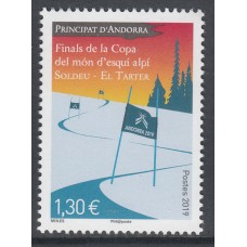 Andorra Francesa Correo 2019 Yvert 828 ** Mnh  Deportes esqui