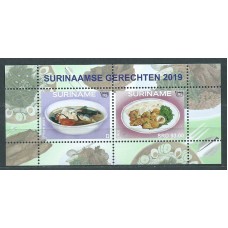 Suriname 2019 Upaep Hojas Yvert 151 ** Mnh Comidas Tradicionales