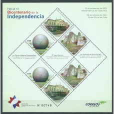 Costa Rica Hojas Yvert 75 ** Mnh Bicentenario de la Independencia