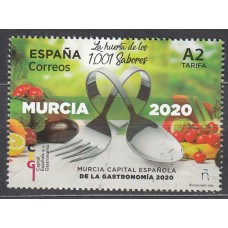 España II Centenario Correo 2020 Edifil 5379 ** Mnh Gastronomía de Murcia