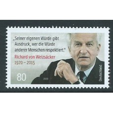 Alemania Federal Correo 2020 Yvert 3314 ** Mnh P.Von Weizsäcker