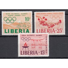 Liberia - Correo 1964 Yvert 396/8 * Mh  Olimpiadas de Toquio